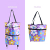 1 PC 2 in 1foldable Shopping Trolley Bag Custom Logo Portable Shopping Handbag Storage Bag on Wheels