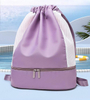 Fashion Beach Backpack Drawstring Bag Waterproof Wet Pocket Beach Bag Double Layers