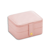 Square Embossed Logo Ring Earring Jewelry Boxes Organizer Small Portable Waterproof Travel Jewelry Box