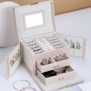 Luxury PU Leather Portable Travel Jewelry Storage Display Box Dresser Organizer For Fashion Accessories