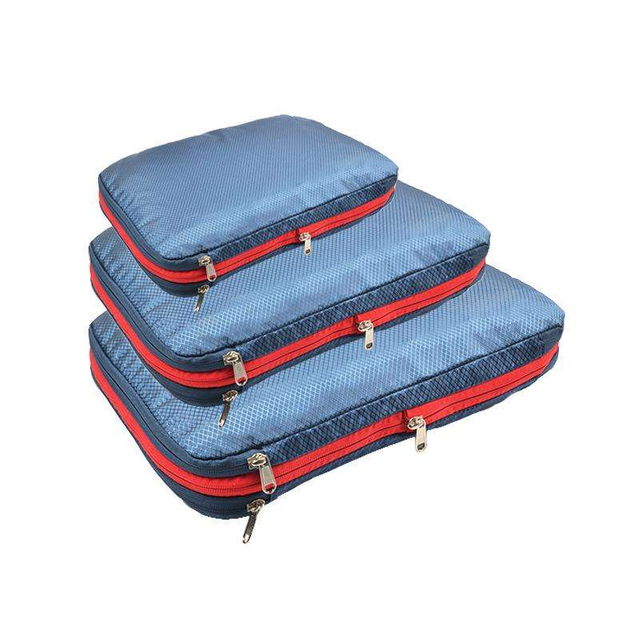 Extra Large Capacity Compression Packing Cubes 3 Sets Portable Luggage Organizer Zipper Storage Bags