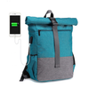 Water Resistant USB Rolled Up Backpack Laptop Bag with Anti Theft Pocket