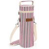 Striped Wine Cooler Tote Bag Custom Logo High Quality Insulated One Bottle Wine Travel Bag