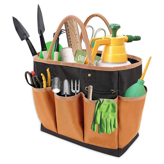Durable Waterproof Outdoor Plumber Garden Tool Kits Organizer Pouch Multi-pockets Lady Men Garden Tote Tool Bag