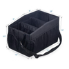 Travel Car Seat Storage Organizer with Adjustable Divider, Portable Collapsible Front Back Floor Trunk Cargo Box with Holder