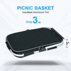 Custom Picnic Basket Shopping Travel Camping Grocery Bags Leak-Proof Insulated Folding thermal beer wine cooler basket bag