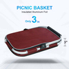 Collapsible Picnic Basket Shopping Travel Camping Grocery Bags Leak-Proof Insulated Folding Thermal Drink Cooler Basket Bag