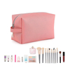 White Travel Custom Logo PU Leather Makeup Storage Organizer Make Up Holder Cosmetic Bags Toiletry Zipper Bag