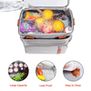 Gray Outdoor Oxford Cloth Double Layer Cooler Lunch Bags Insulated Food Carrier Bag Thermal Tote Handbags