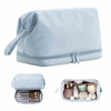 Private Label Double Layer Makeup Bag Waterproof Cosmetic Bags Organizer for Women Travel Toiletry Bag Large Brush Case