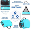 Custom Logo Revolving Portable Cosmetic Storage Organizer Collapsible Folding Travel Toiletry Wash Bag with Hang Hook