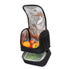 Two dual compartment travel school picnic thermal aluminum foil cooler bag insulated lunch bag for hot cool food