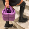 Padded quilted tote bag Women Casual Space Feather puffy handbag warm cute winter tote bag