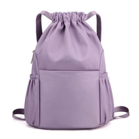 Hot Sell Nylon Waterproof Cinch Bag Heavy Duty Custom Logo Drawstring Backpack Rucksack