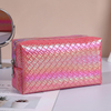 Custom Pu Leather Portable Cosmetic Pouch Bag Water Resistant Make Up Organizer Bag with Zipper Travel Toiletry Pouch