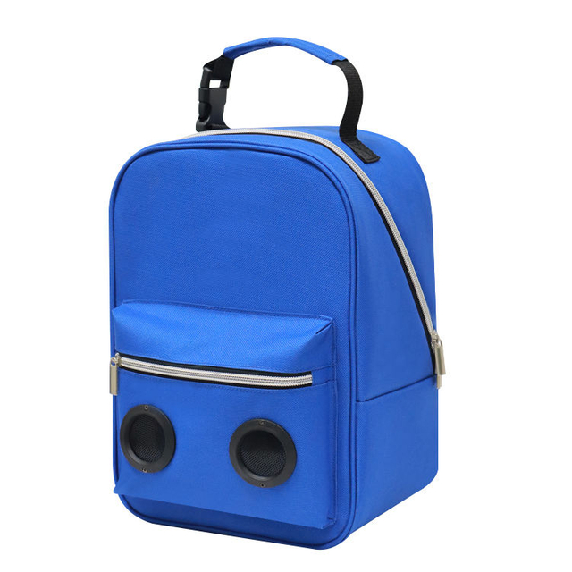 Factory Custom Wholesale Insulated Cooler Lunch Bag Build-in Speaker Lunch Bag With Detachable Buckle Handle