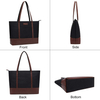 Womens Lightweight Water Resistant Nylon Shoulder Messenger Bag Laptop Tote Bag With Leather Handles
