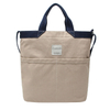 Fashionable Casual Girls Beige Tote Bag with Pocket Cotton Canvas Shopping Shoulder Cotton Bag Canvas Tote