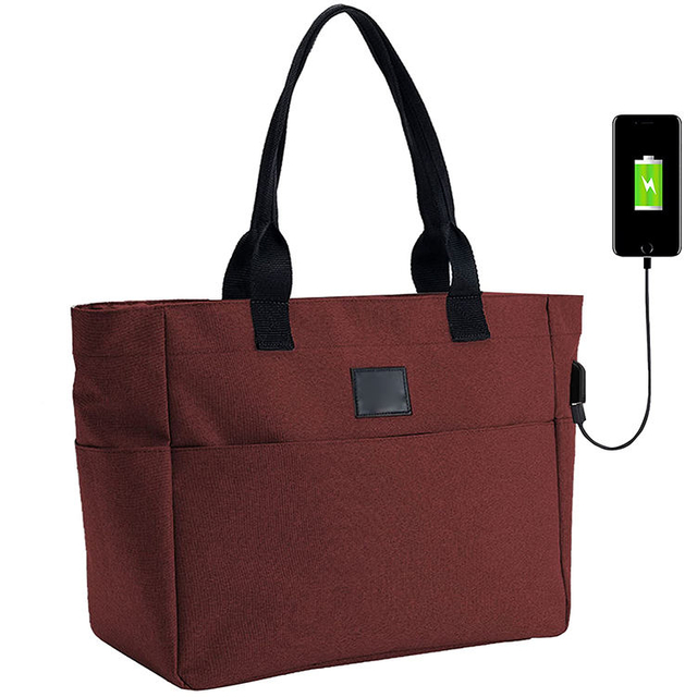 Large Oxford Tote Bag Women Work Teacher Bags Fits 17'' Laptop Shoulder Handbag Bag in Bulk for Woman With USB Port