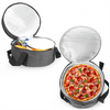 Custom Reusable Picnics Food Delivery Cooler Bag with Aluminum Foil Thermal Pie Carrier Round Lunch Cooler Bag for Pizza