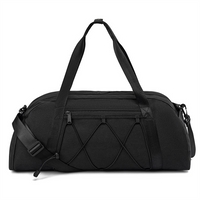 Personalized Black Sports Gym Duffle Bag with Shoes Compartment Waterproof Large Travel Bag for Men