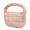 Mini Waterproof Nylon Puffy Bag with Thick Padded Down Portable Quilted Lightweight Small Puffer Tote Bag
