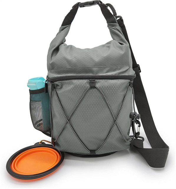 Waterproof Roll Top Pet Dog Food Travel Organizer Storage Bag Trash Bag Dispenser Trips Outdoor Camping Portable Folding Bowl