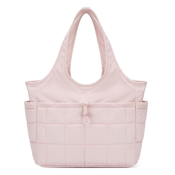 Fashionable Quilted Tote Shoulder Bag Portable Puffer Bag Lightweight Fluffy Handbag for Woman