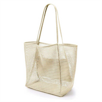 High Popular Custom Logo Tote Bag Lightweight Beach Mesh Tote Bags Casual Outdoor Handbags