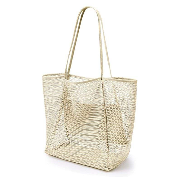 High Popular Custom Logo Tote Bag Lightweight Beach Mesh Tote Bags Casual Outdoor Handbags