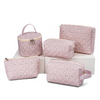 Cosmetic Bag Set Makeup Travel Storage Bag Portable Brush Holder Marble Makeup Bag With Handle