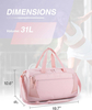Sports Travel Pink Duffle Bag With Shoe Compartment Waterproof Gym Duffel Bag for Women Travel Carry On Weekender Workout Bag