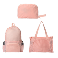 Wholesale Nylon Lightweight Polyester Foldable Folding School Girls' Lightweight Travel Tote Bag Outdoor Backpack