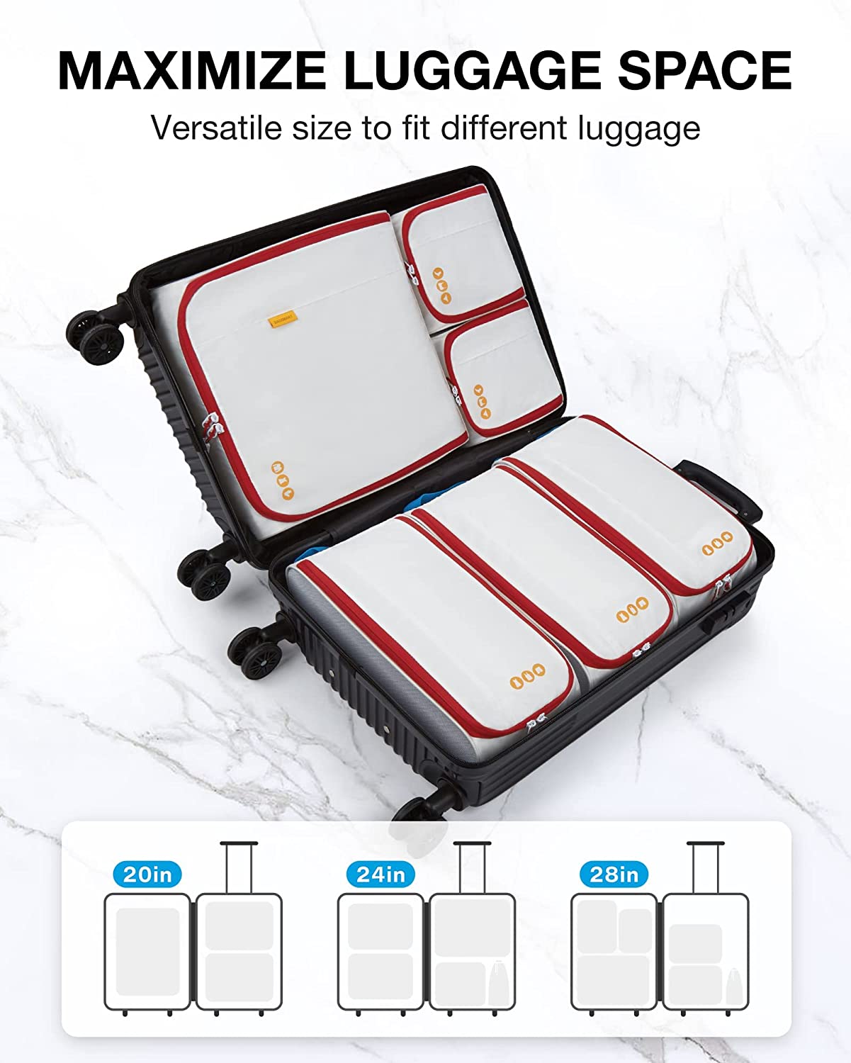 6 Set Packing Cubes for Travel Accessories