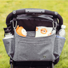  Universal Stroller Organizer with Cup Holders Secure Attachment Zippered Pockets Safe Secure Gray