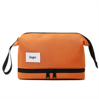 Custom logo Wholesale High Quality Travel Toiletry Bag Mens Large Makeup Bag,double Layer Cosmetic Bag,travel