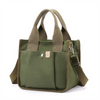 Fashion Khaki Cotton Canvas Wholesale Girls Casual Shoulder Bag Women Tote Bags with Custom logo