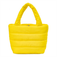 Portable Customization Logo Embroidery Puffy Bag Women Lady Winter Padded Soft Small Puffy Tote Bag