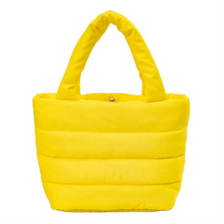 Portable Customization Logo Embroidery Puffy Bag Women Lady Winter Padded Soft Small Puffy Tote Bag