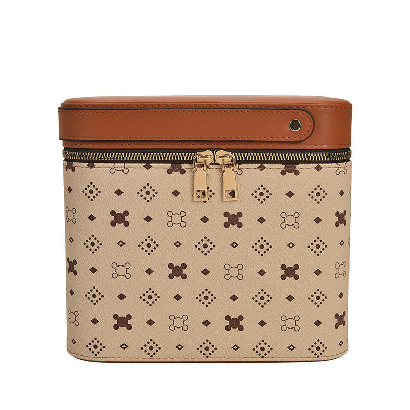 Factory manufacturer simple wholesale design custom logo high quality waterproof pu portable leather cosmetic bag