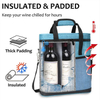 3 Bottle Travel Padded Carrier Thermal Shoulder Cooler Bag Gift Collapsible Handle Picnic Wine Bottle Organizer Bags for Man