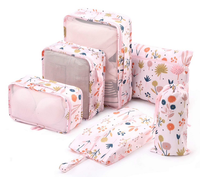 Custom Printing Fashion Lady Girl Cloth Organizer Storage Packaging Pack Portable Quality Packing Cubes For Travel