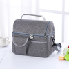 Cooler Bag Insulated Dual Compartment Lunch Bag with Soft Leakproof Liner and Shoulder Strap Double Deck Reusable Aluminium Foil