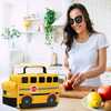 New Custom Fashion Cute Cartoon Car School Kids Carry Waterproof Reusable Foil Thermal Insulated Lunch Cooler Bag