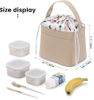 Thermal Insulated Lunch Bag For Kids Mini Cooler Bags School Work Camping Reusable Waterproof Tote Bag With Drawstring