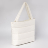 fashion lightweight cotton padded soft puffy tote bags big capacity quilted shoulder bags for women