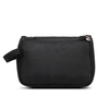 Black Simple Easy Access Portable Designer Foldable Lightweight Zipper Travel Cosmetic Pouch Nylon Makeup Bag