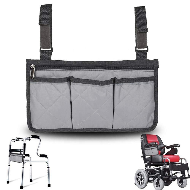 Multi-functional Armrest Accessories Walker Wheelchair Pouch Bag Waterproof Organizer Medicine Ziplock Bag