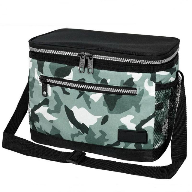 Portable Picnic Travel Insulated Lunch Box Fish Sport School Kids Insulation Bag Camo Thermal Cooler Bag for Hot Food