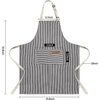 Custom Adjustable Bib soft chef apron with 2 pockets for women, men stripes cotton kitchen cooking aprons